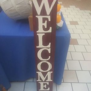 Handcrafted Porch WELCOME sign.